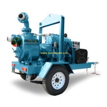 Skid Mounted Diesel Water Pump Set with 4 Wheels Trailer